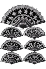 Load image into Gallery viewer, Lux Silver Glitter Black Hand Fan- More Styles Available!