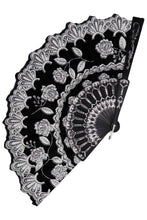 Load image into Gallery viewer, Lux Silver Glitter Black Hand Fan- More Styles Available!