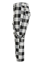 Load image into Gallery viewer, Black and white plaid pants on a white background