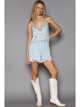 Load image into Gallery viewer, Clear Sky Blue Hanky Knit Romper