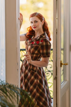 Load image into Gallery viewer, Brown Western Style Flare Shirt Dress