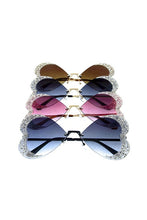 Load image into Gallery viewer, Butterfly Metal Rhinestone Sunglasses
