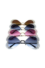 Load image into Gallery viewer, Butterfly Metal Rhinestone Sunglasses