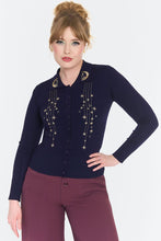 Load image into Gallery viewer, Moon and Star Embroidered Cardigan