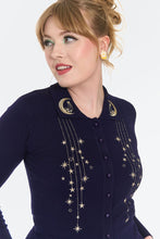 Load image into Gallery viewer, Moon and Star Embroidered Cardigan