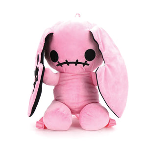 Pink Naughty Bunny Stuffed Mini Backpack