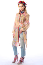 Load image into Gallery viewer, Woman wearing a floral shirt dress with a white background