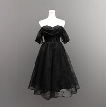 Load image into Gallery viewer, Octavia's Web Flocked Spiderweb Party Dress