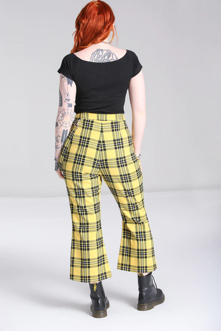 Yellow plaid top pants