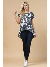 Load image into Gallery viewer, Zoey Cow Print Open Back High-Low Top