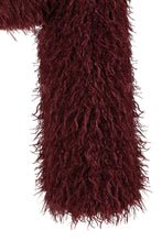 Load image into Gallery viewer, Close-up of a burgundy shaggy scarf on a white background