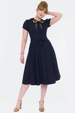 Load image into Gallery viewer, Moon and Star Embroidered Flare Dress