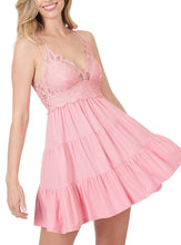 Load image into Gallery viewer, boho pink lace dress
