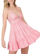 Load image into Gallery viewer, boho pink lace dress