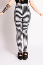 Load image into Gallery viewer, Sweet Sweet Bats Black and White Stripe Leggings
