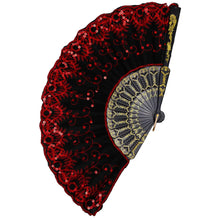 Load image into Gallery viewer, Floral Vinyard Sequin Hand Fan- More Styles Available!
