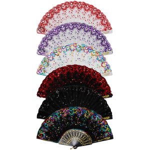 Floral Vinyard Sequin Hand Fan- More Styles Available!