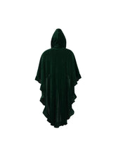 Load image into Gallery viewer, Emerald Hooded Ruffle Cape