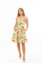 Load image into Gallery viewer, Oranges Print Fold-Over Fit and Flare Swing Dress