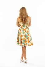 Load image into Gallery viewer, Oranges Print Fold-Over Fit and Flare Swing Dress