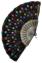 Load image into Gallery viewer, Floral Blossom Sequin Hand Fan- More Styles Available!