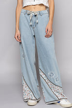 Load image into Gallery viewer, Floral Patchwork Denim Embroidery Detail Pants
