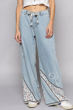 Load image into Gallery viewer, Floral Patchwork Denim Embroidery Detail Pants