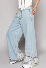 Load image into Gallery viewer, Floral Patchwork Denim Embroidery Detail Pants