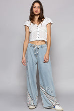 Load image into Gallery viewer, Floral Patchwork Denim Embroidery Detail Pants