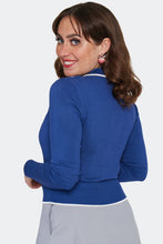 Load image into Gallery viewer, Desert Floral Blue Piped Cardigan