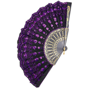 Flower Patch Sequins Hand Fan- More Styles Available!