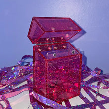 Load image into Gallery viewer, Pink Glitter Stash Box