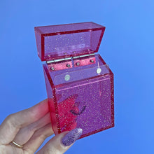 Load image into Gallery viewer, Pink Glitter Stash Box