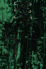 Load image into Gallery viewer, Green Crushed Velvet HiLo Skirt