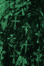 Load image into Gallery viewer, Green Crushed Velvet HiLo Skirt