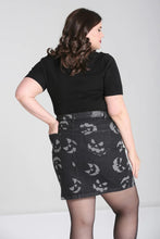 Load image into Gallery viewer, Jack O Lantern Denim Mini Skirt

