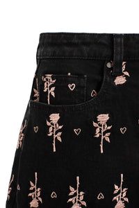 The Lover Rose Embroidered Mini Skirt