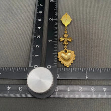 Load image into Gallery viewer, Delicate Heart and Cross Linked Statement Earrings