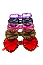 Load image into Gallery viewer, Bling Rimmed Heart Sunglasses