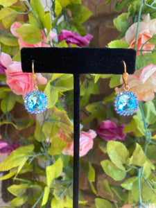 Evangeline Blue Crystal Drop Earrings