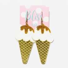 Load image into Gallery viewer, Ice Cream Cone Acrylic Statement Earrings
