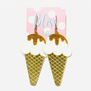 Ice Cream Cone Acrylic Statement Earrings
