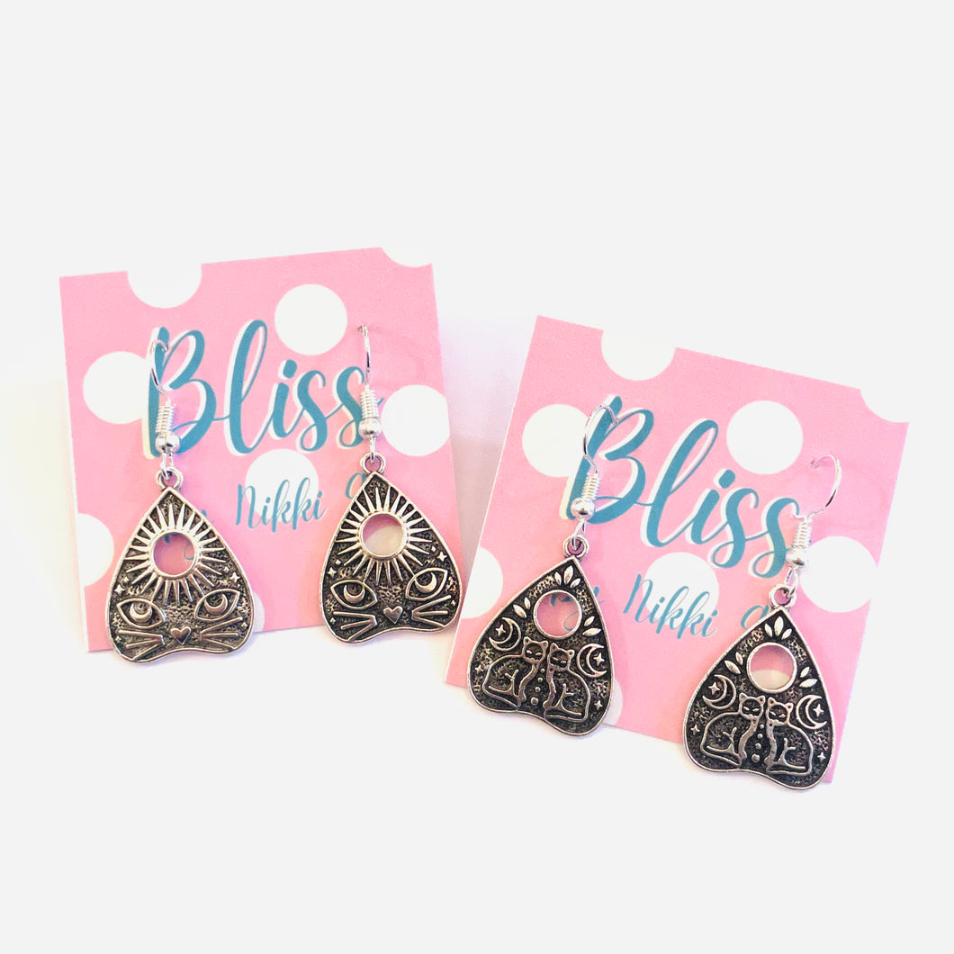 Ouija Planchette Cats Charm Earrings- More Styles Available!