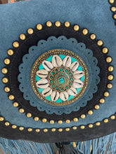 Load image into Gallery viewer, Empress Teal Medallion Fringe Purse