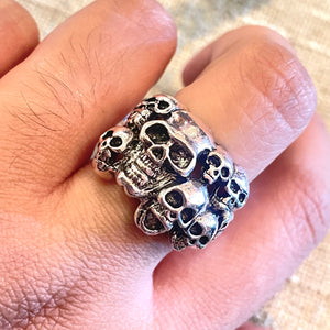 Band of Skulls Open Back Statement Ring