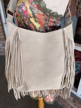 Load image into Gallery viewer, Ivory Leather Beaded Fringe Purse
