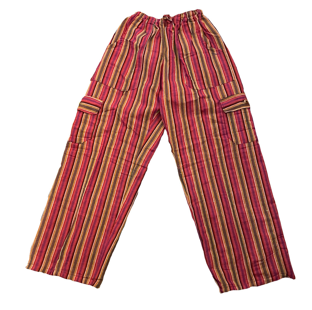 Electric Magenta Striped Pants