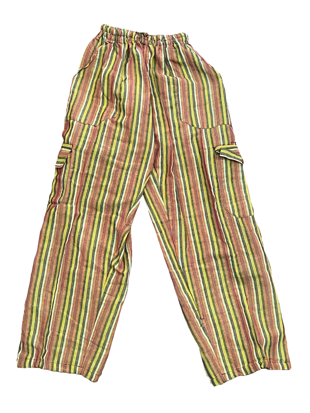 Neon Green Striped Pants