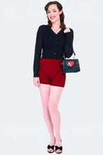 Load image into Gallery viewer, Black Knit Heart Pattern Cardigan