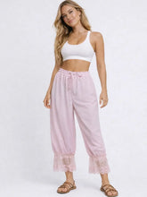 Load image into Gallery viewer, Pink Lace Hemmed Bloomer Pants